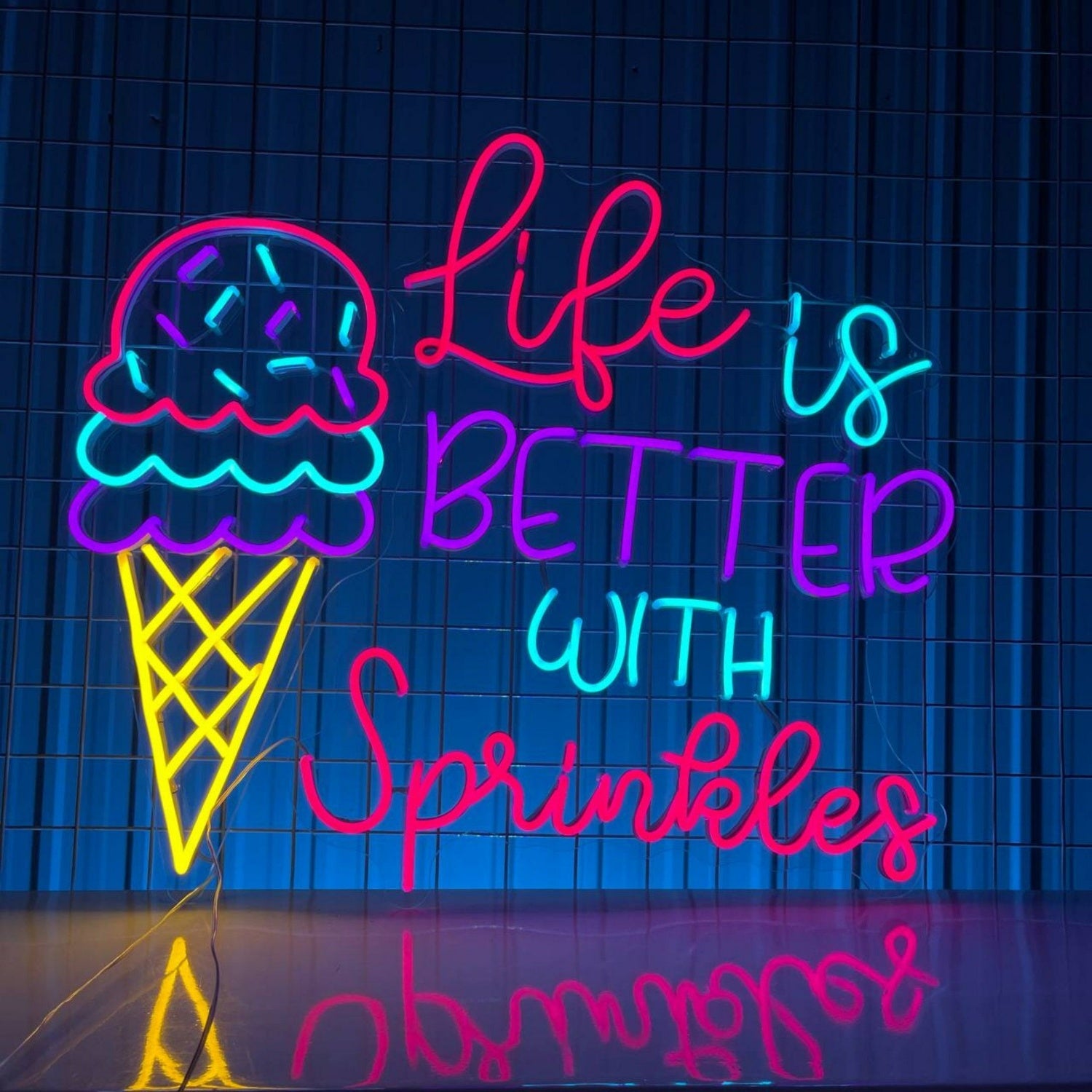 Life Is Better With Sprinkles Led Neon Sign Ice Cream Led Light | Shineneon