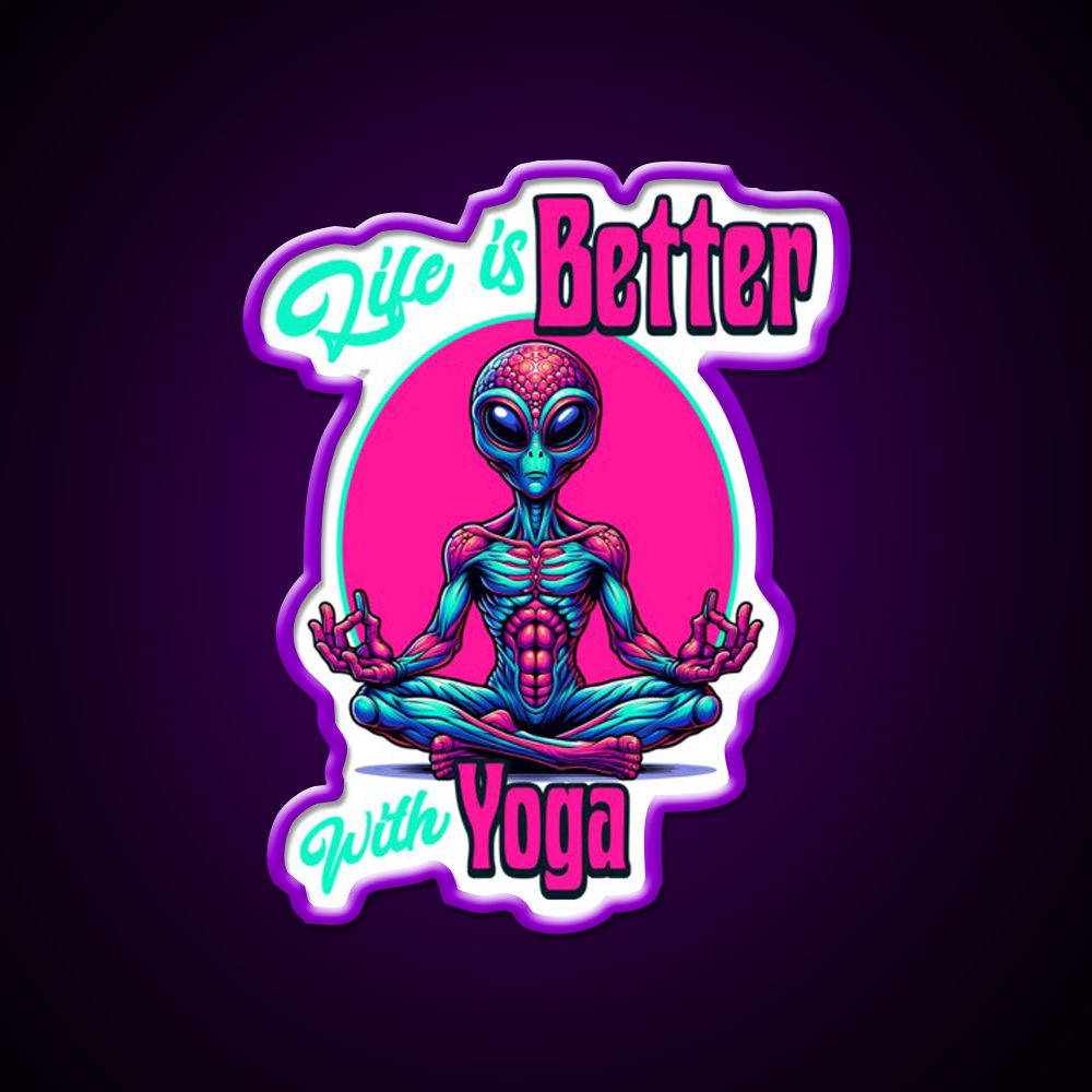 Life Is Better With Yoga Led Neon Sign For Wellness Space Rgb Color