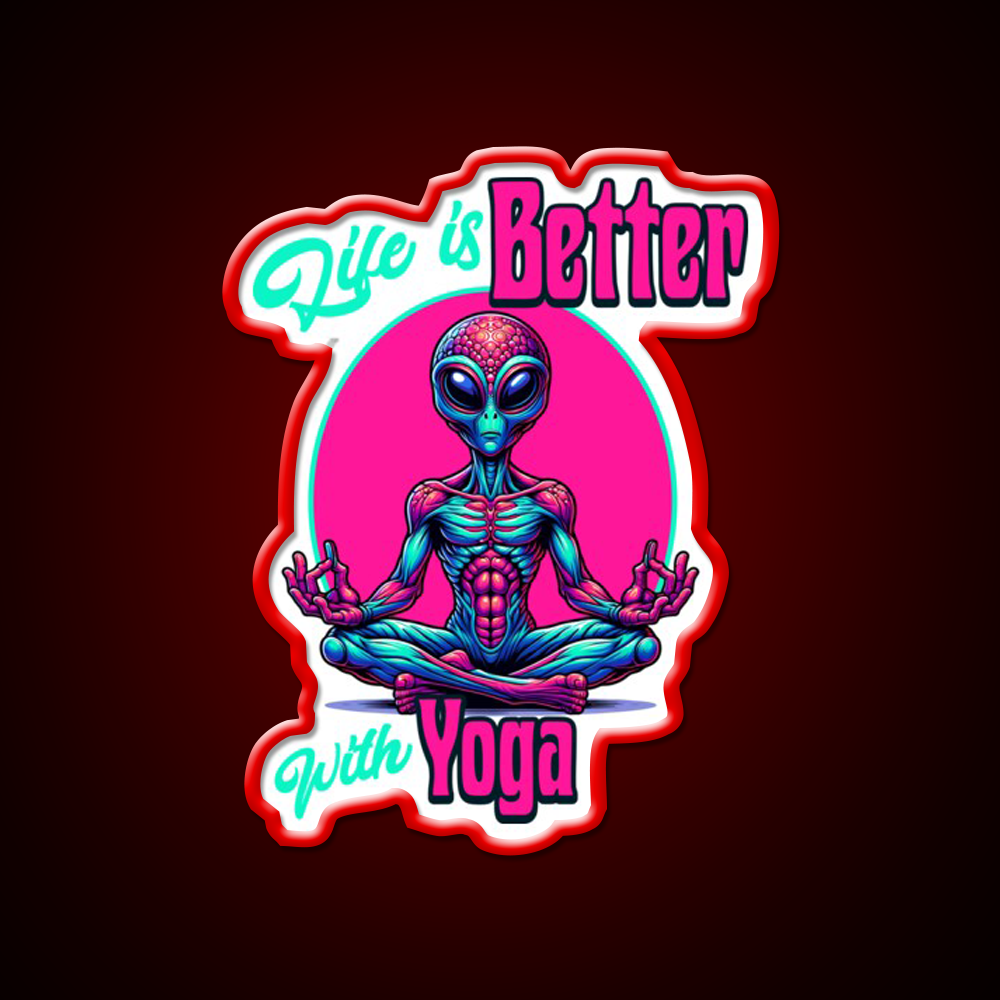 Life Is Better With Yoga Led Neon Sign For Wellness Space Rgb Color