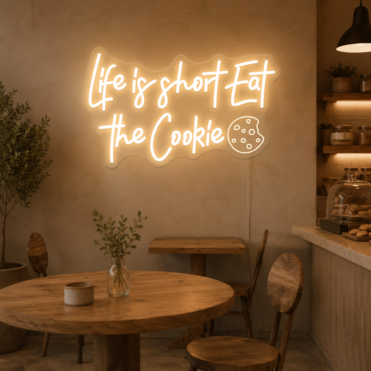 Life Is Short Eat The Cookie LED Neon Sign Home Wall Art - 02 High-Converting Product Image