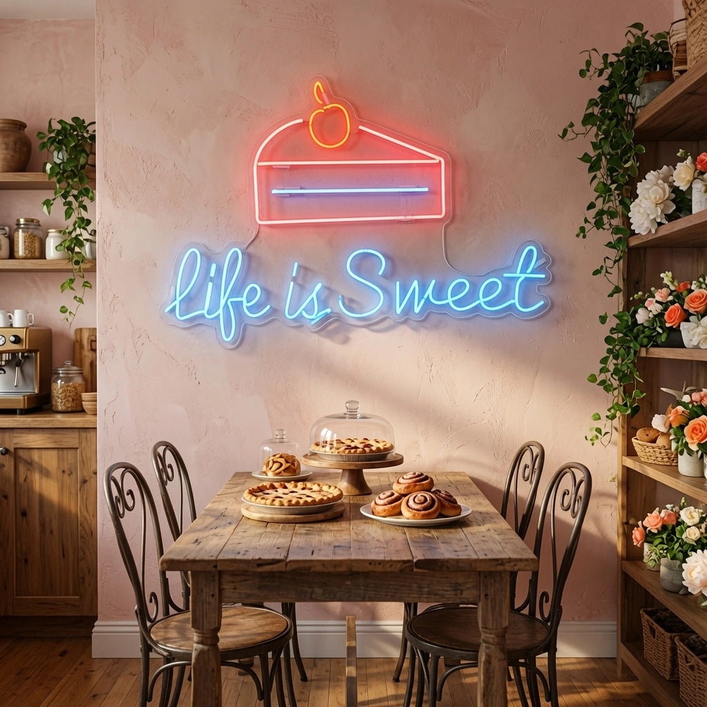 Life Is Sweet And A Bench LED Neon Sign - 02 High-Converting Product Image