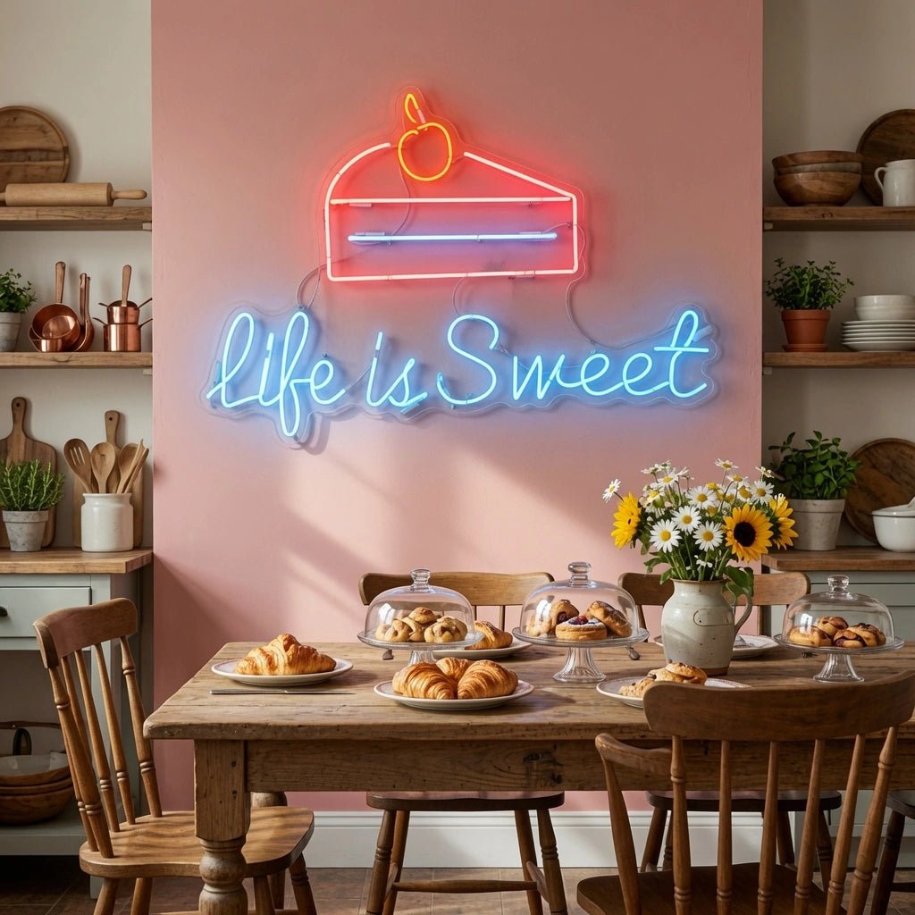 Life Is Sweet And A Bench LED Neon Sign - Shineneon
