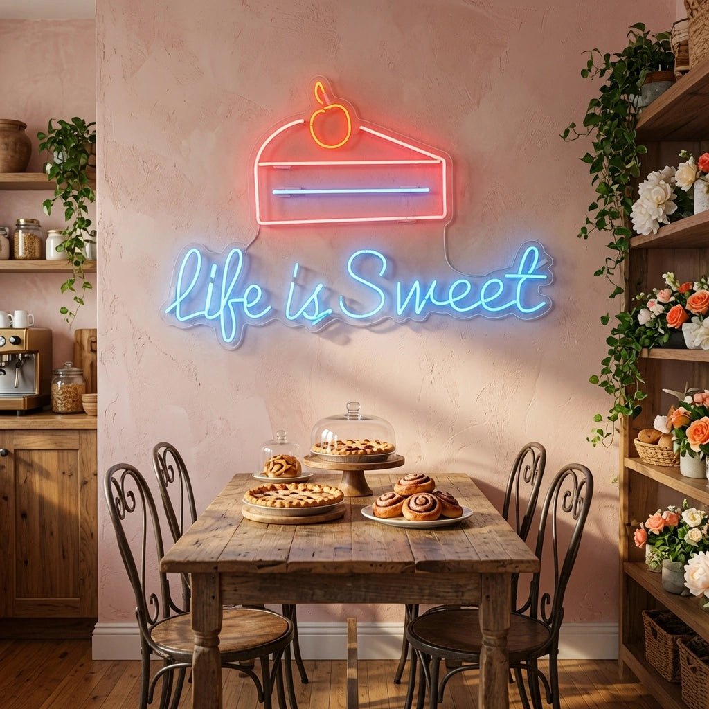 Life Is Sweet And A Bench LED Neon Sign - Shineneon
