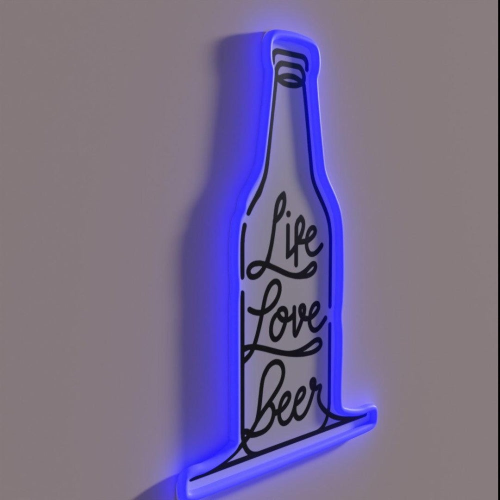 Life Love Beer Funny Snowboarding Good Life Essential Rgb Led Neon Sign - LED neon sign close-up detail