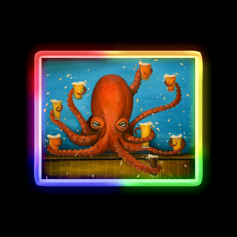 Life Of The Party Man Cave Bar Led Neon Sign Rgb Color