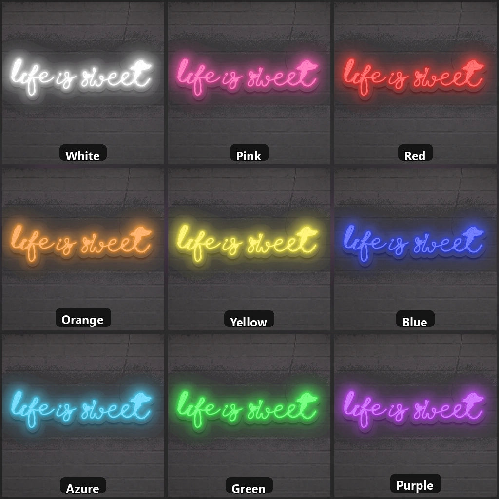 Life S Street LED Neon Sign Home Garage Wall Decoration color grid