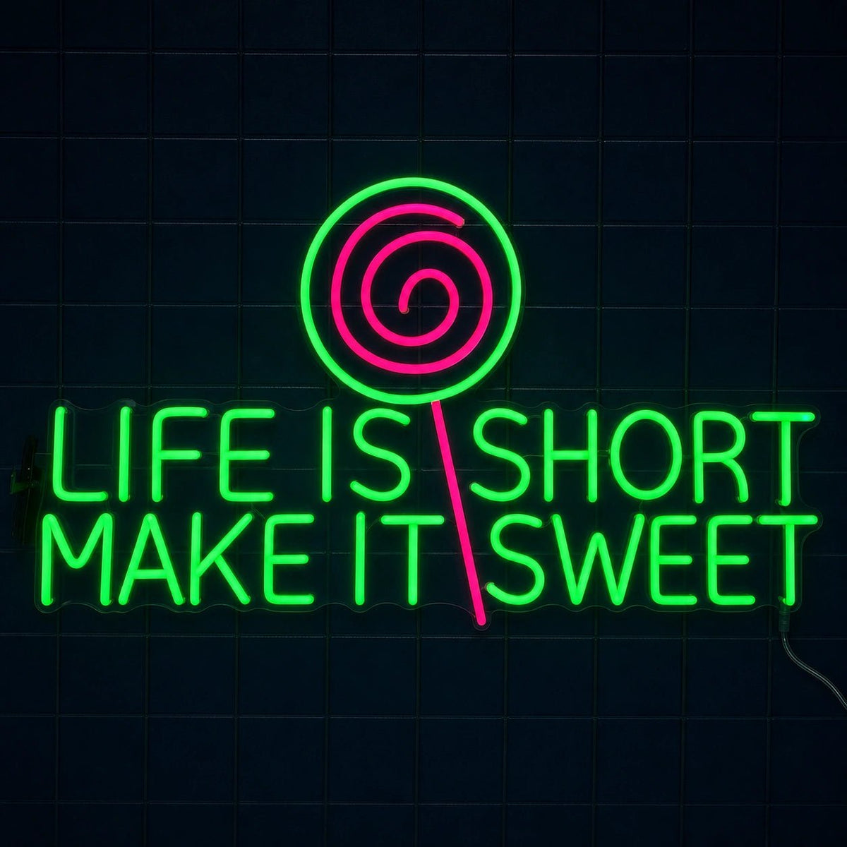 Life Short Make Sweet LED Neon Sign Home Garage Wall Decoration - Shineneon