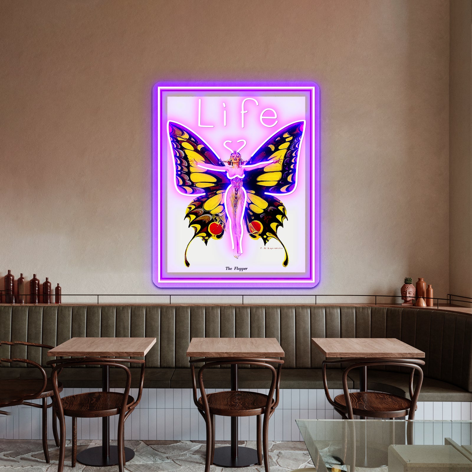 Life Vintage 1922 Flapper Advertising Print Artwork Led Neon