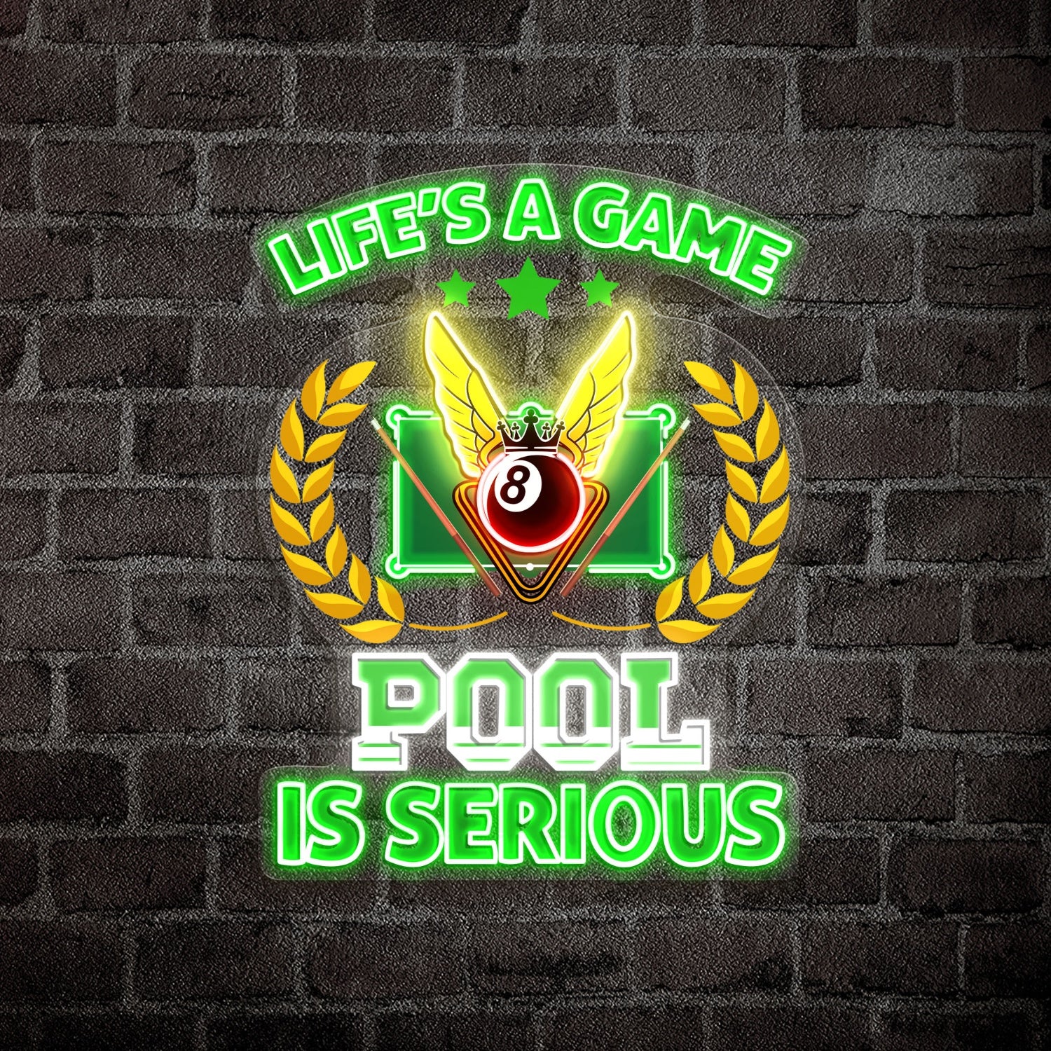 Lifes a game Pool is serious Acrylic Led Neon Sign | Shineneon