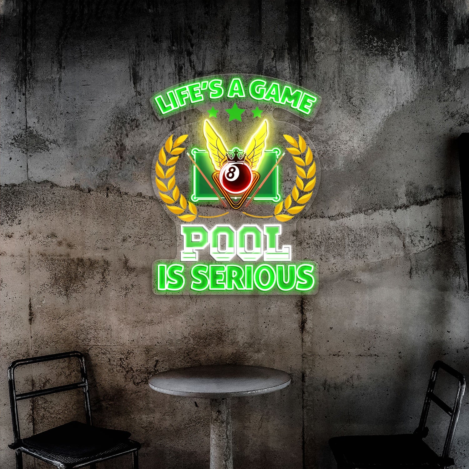 Lifes a game Pool is serious Acrylic Led Neon Sign | Shineneon