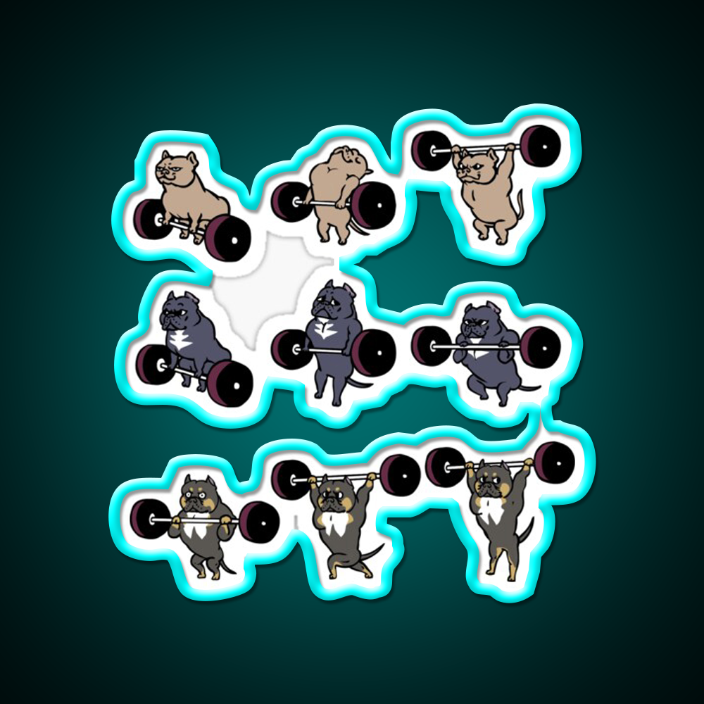 Lifting American Bully Gym Fitness Led Neon Sign Rgb Color