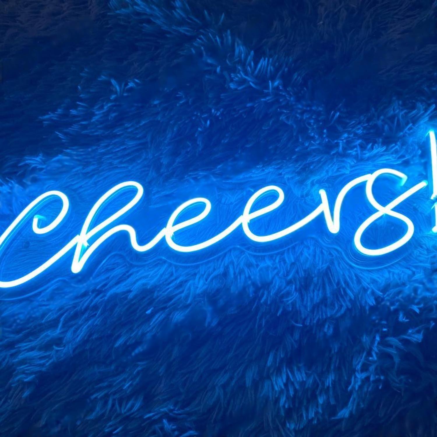 Light Blue Cheers Led Neon Sign For Home Bar Party Decor | Shineneon