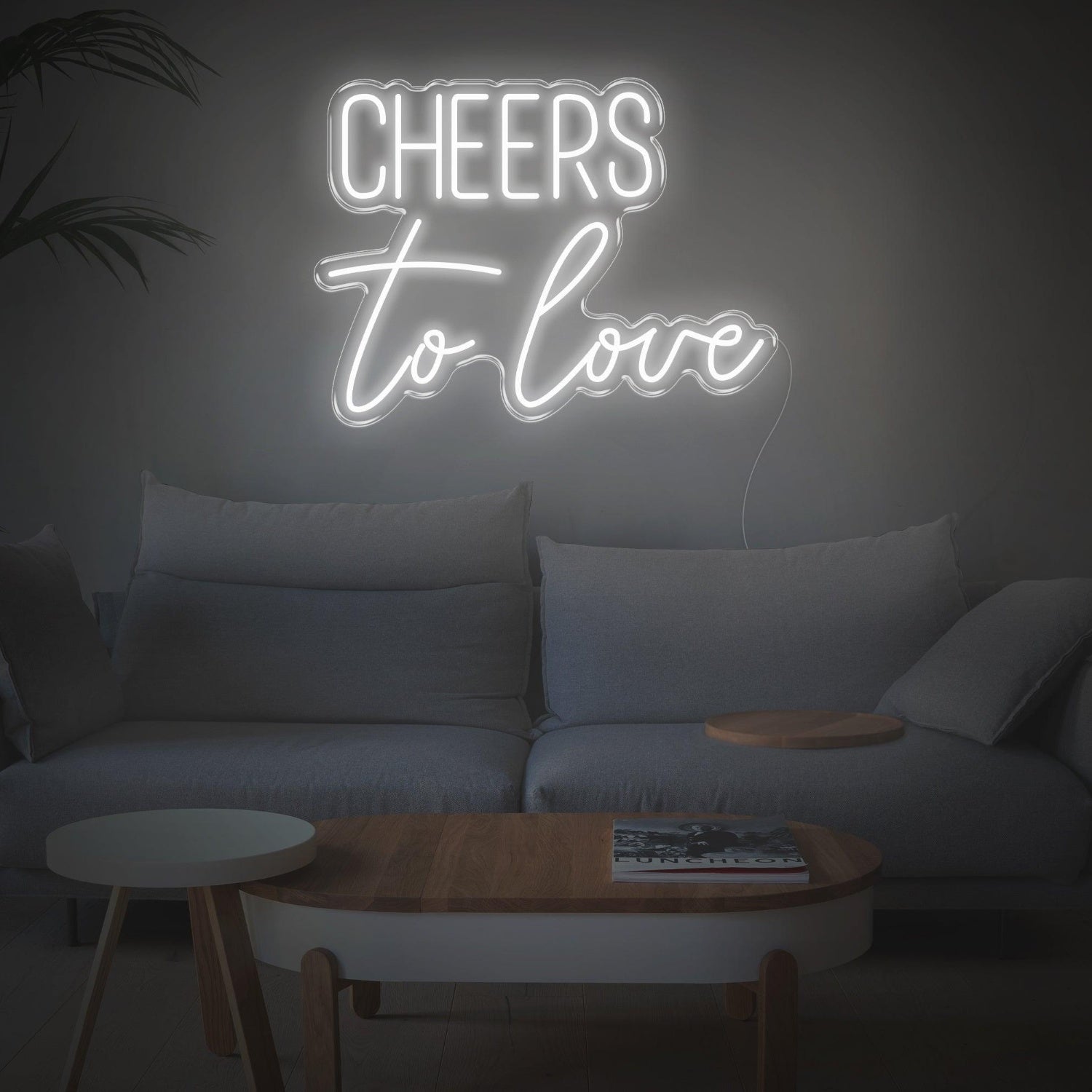 Light Blue Cheers To Love Led Neon Sign For Modern Home And Cafe Decor | Shineneon