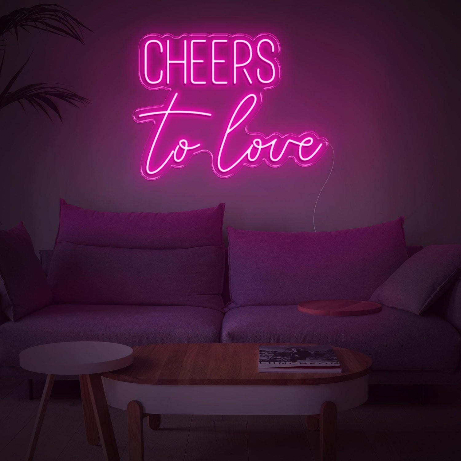 Light Blue Cheers To Love Led Neon Sign For Modern Home And Cafe Decor | Shineneon