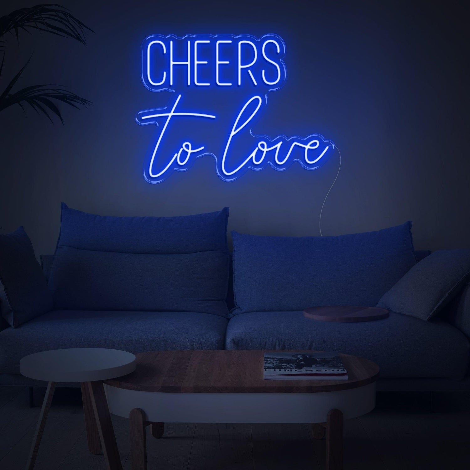 Light Blue Cheers To Love Led Neon Sign For Modern Home And Cafe Decor | Shineneon
