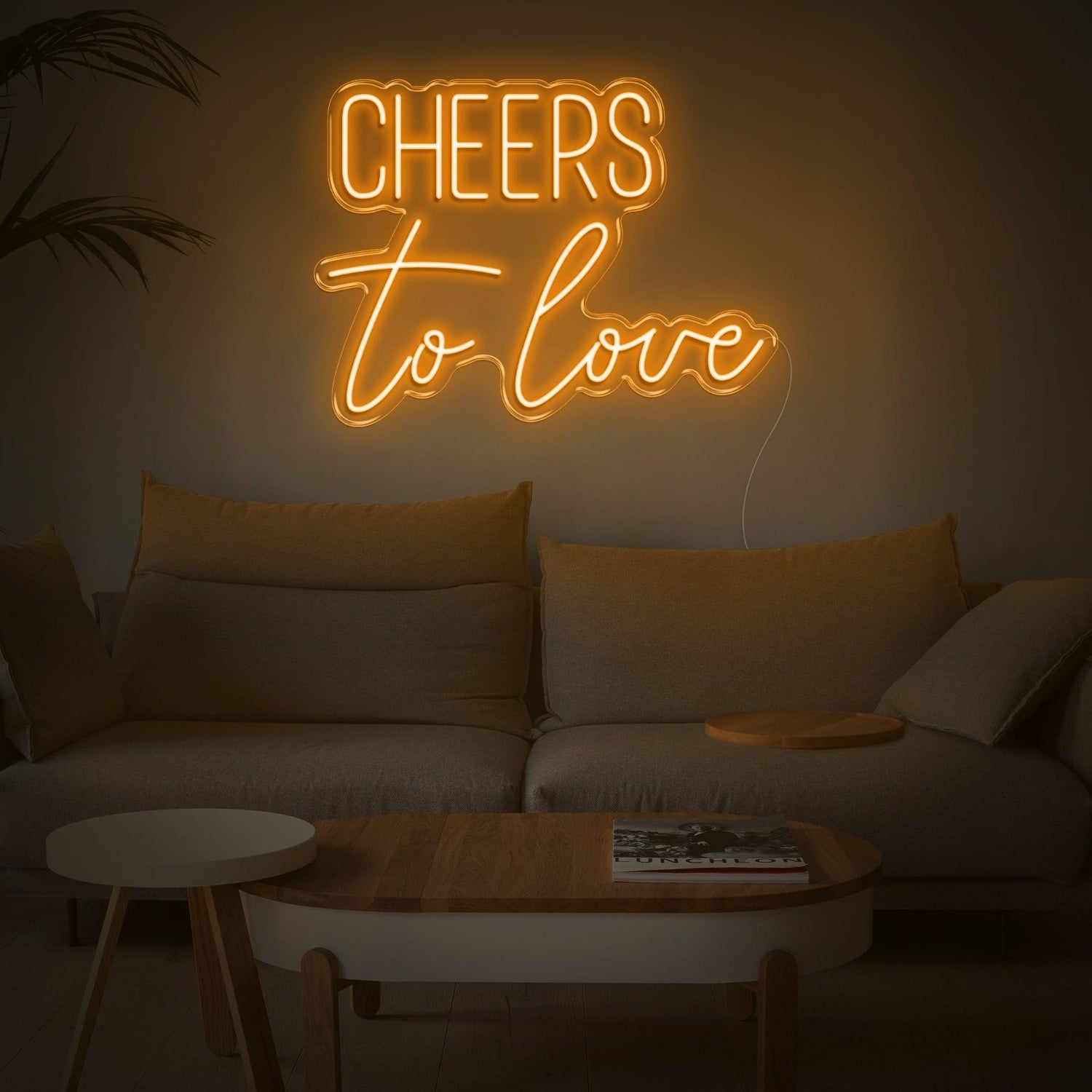 Light Blue Cheers To Love Led Neon Sign For Modern Home And Cafe Decor | Shineneon