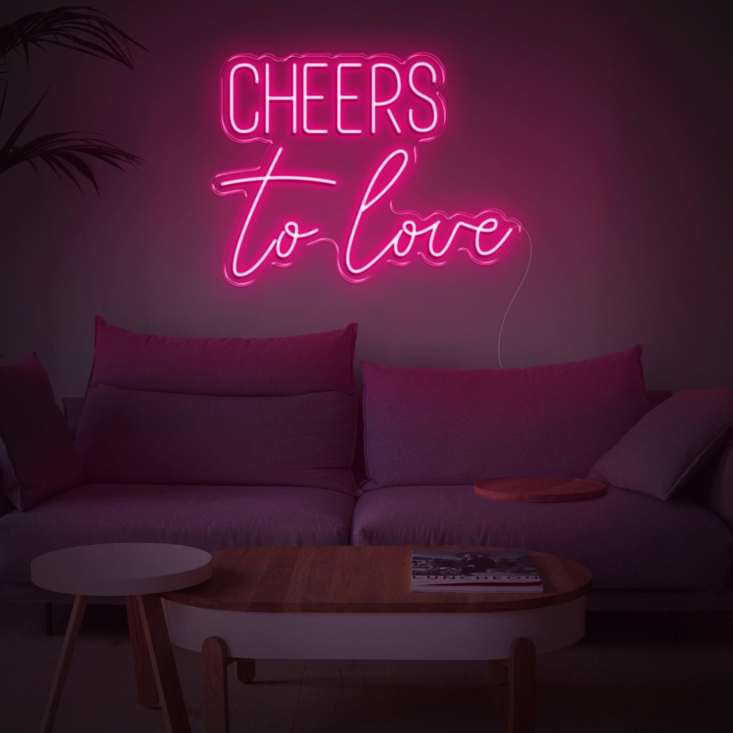 Light Blue Cheers To Love Led Neon Sign For Modern Home And Cafe Decor | Shineneon
