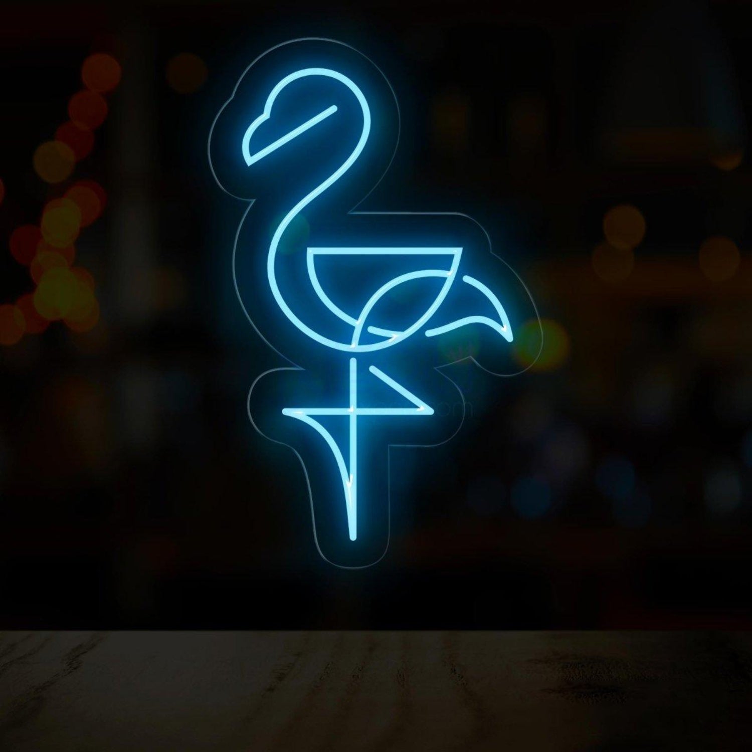 Light Blue Flamingo Led Neon Sign Elegant Wall Art For Home Bar Cafe | Shineneon