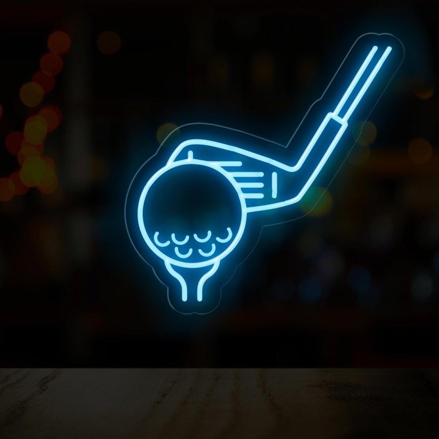 Light Blue Golf Ball Club Tee Led Neon Sign For Sports Bar Golf Club Decor | Shineneon