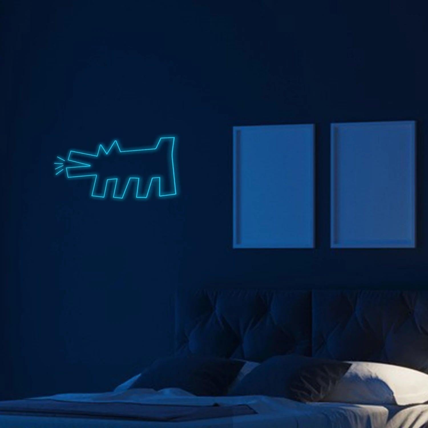 Light Blue Howling Dog Led Neon Sign Budget-Friendly Home Cafe Pet Decor | Shineneon