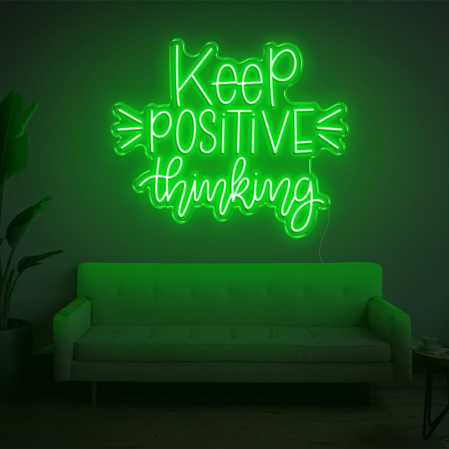 Light Blue Keep Positive Thinking Led Neon Sign For Home Office Wall Decor | Shineneon