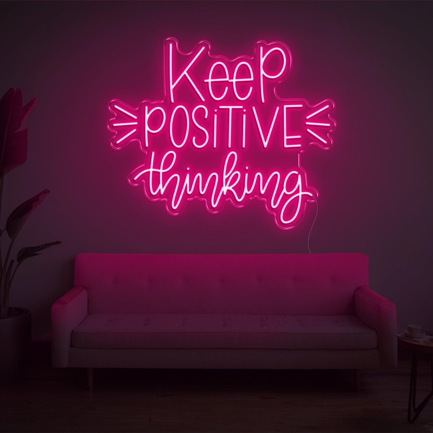 Light Blue Keep Positive Thinking Led Neon Sign For Home Office Wall Decor | Shineneon