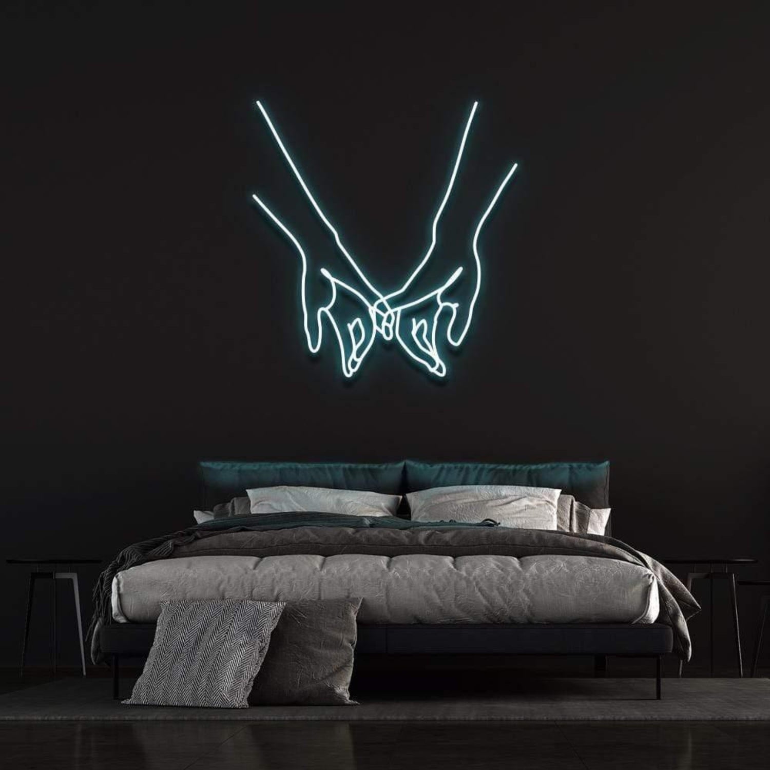 Light Blue Pinky Promise Led Neon Sign For Modern Bedroom Decor | Shineneon