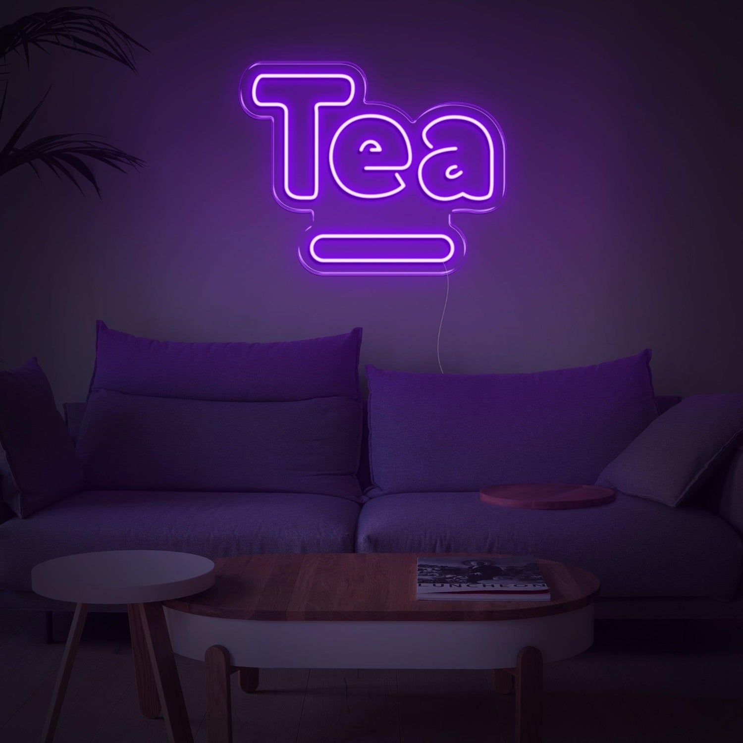 Light Blue Tea With Tray Led Neon Sign For Modern Home Decor | Shineneon