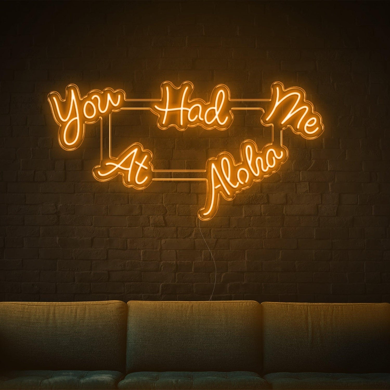 Light Blue You Had Me At Aloha Led Neon Sign For Modern Living Room Wall Art | Shineneon