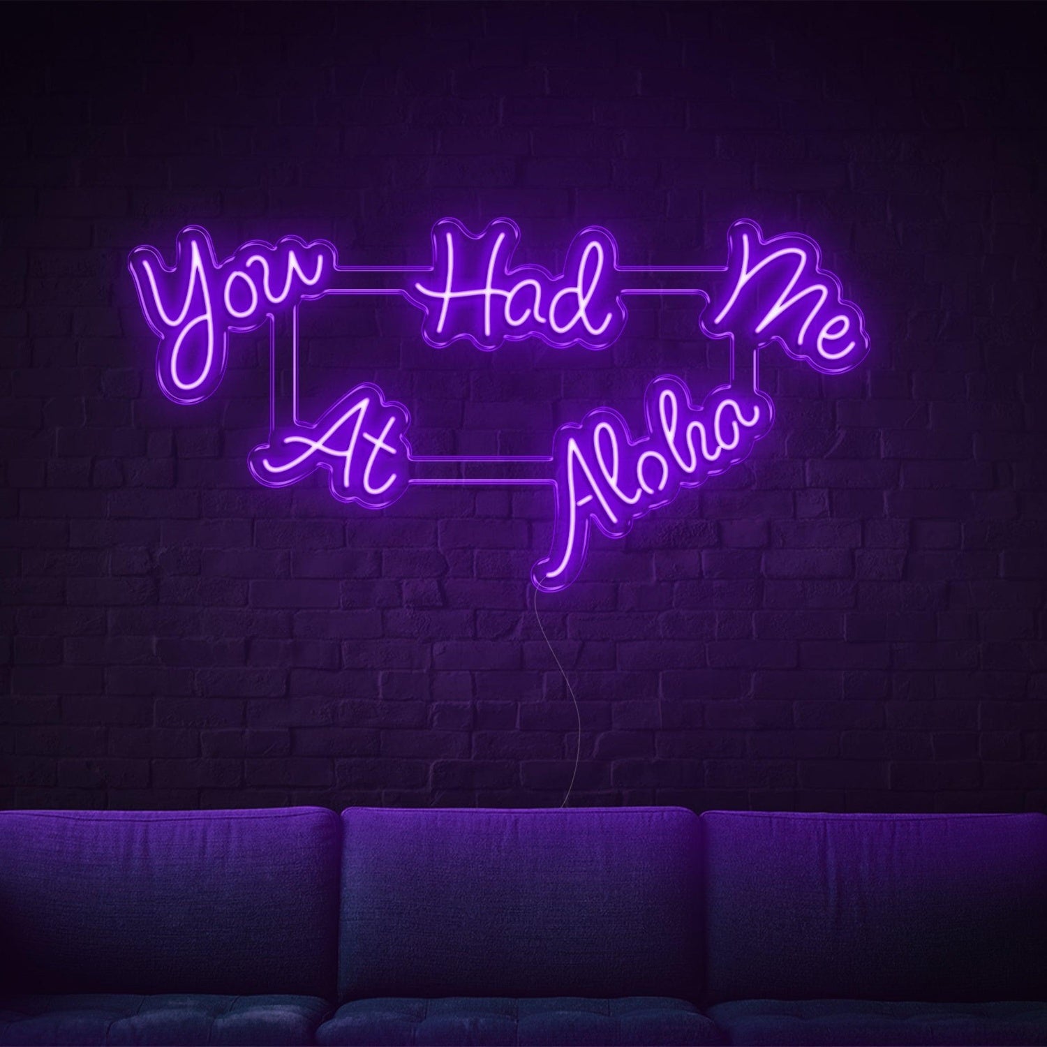 Light Blue You Had Me At Aloha Led Neon Sign For Modern Living Room Wall Art | Shineneon