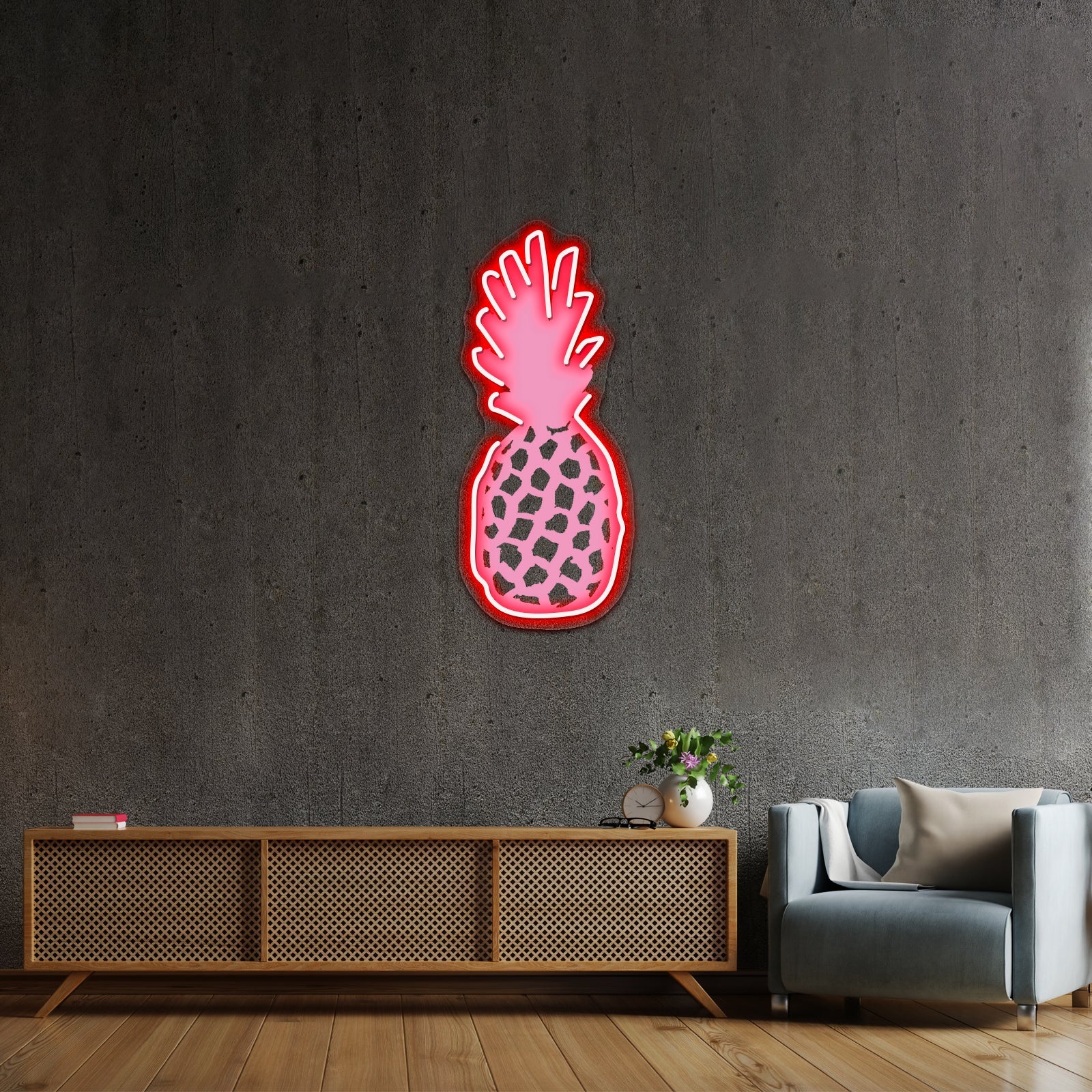 Light Pink Pineapple Artwork Led Neon - Shineneon