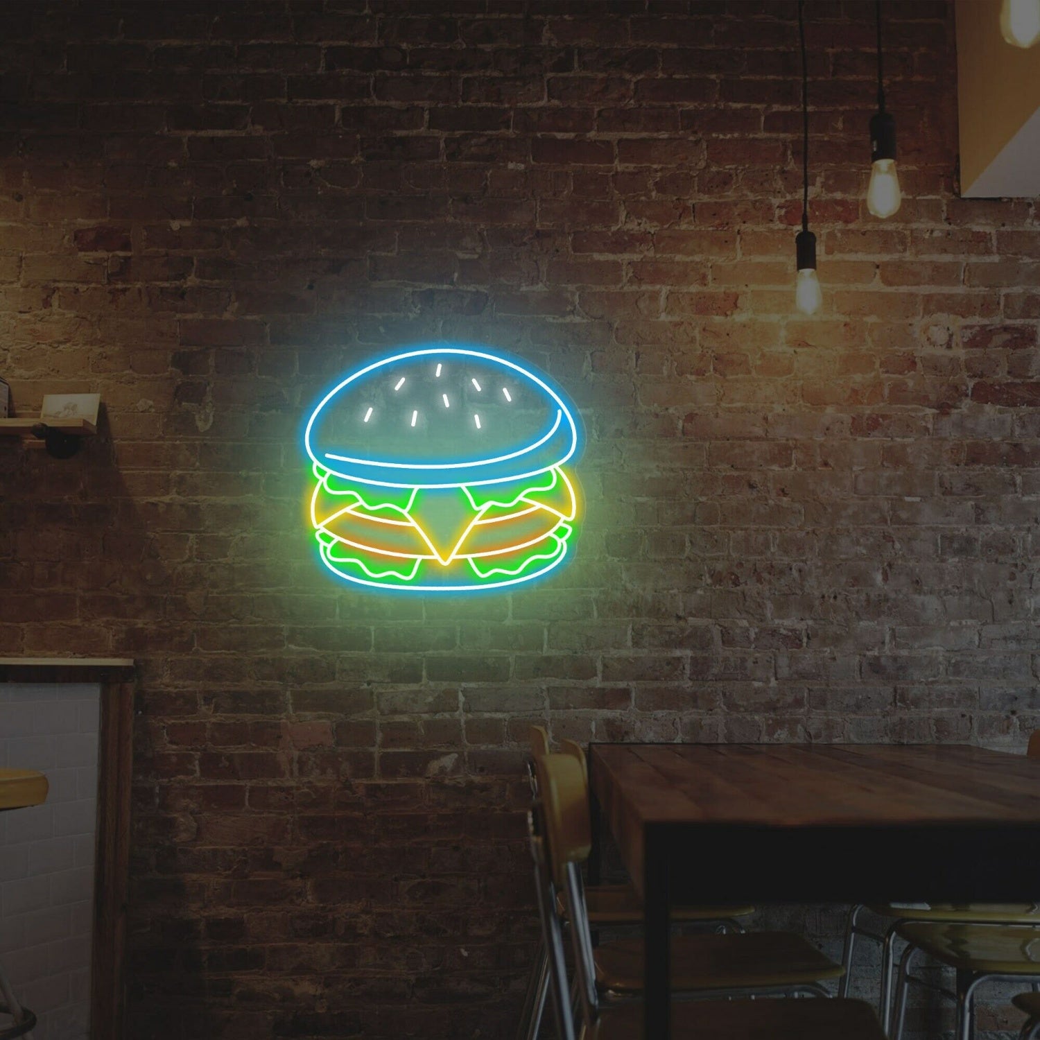 Light Up Your Bar Diner The Captivating Hamburger Led Neon Sign Wall Decor | Shineneon