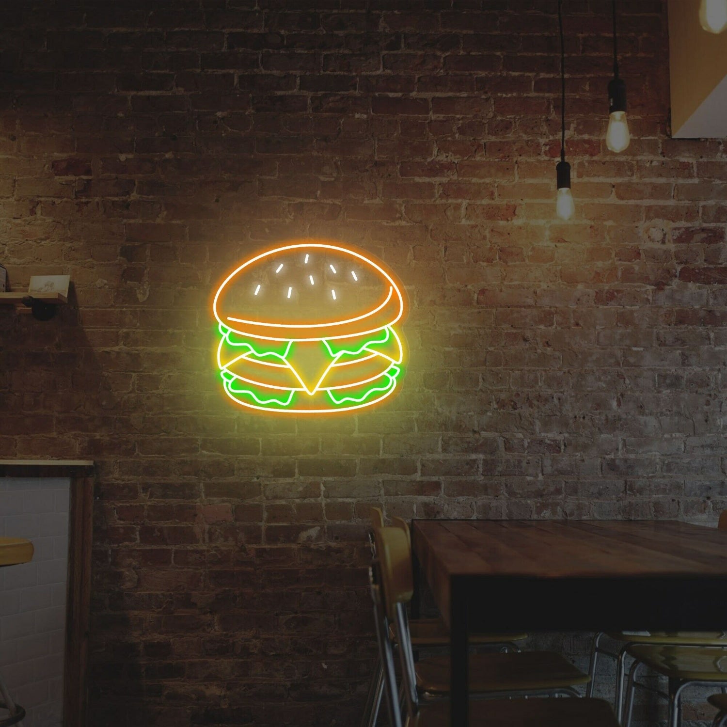 Light Up Your Bar Diner The Captivating Hamburger Led Neon Sign Wall Decor | Shineneon