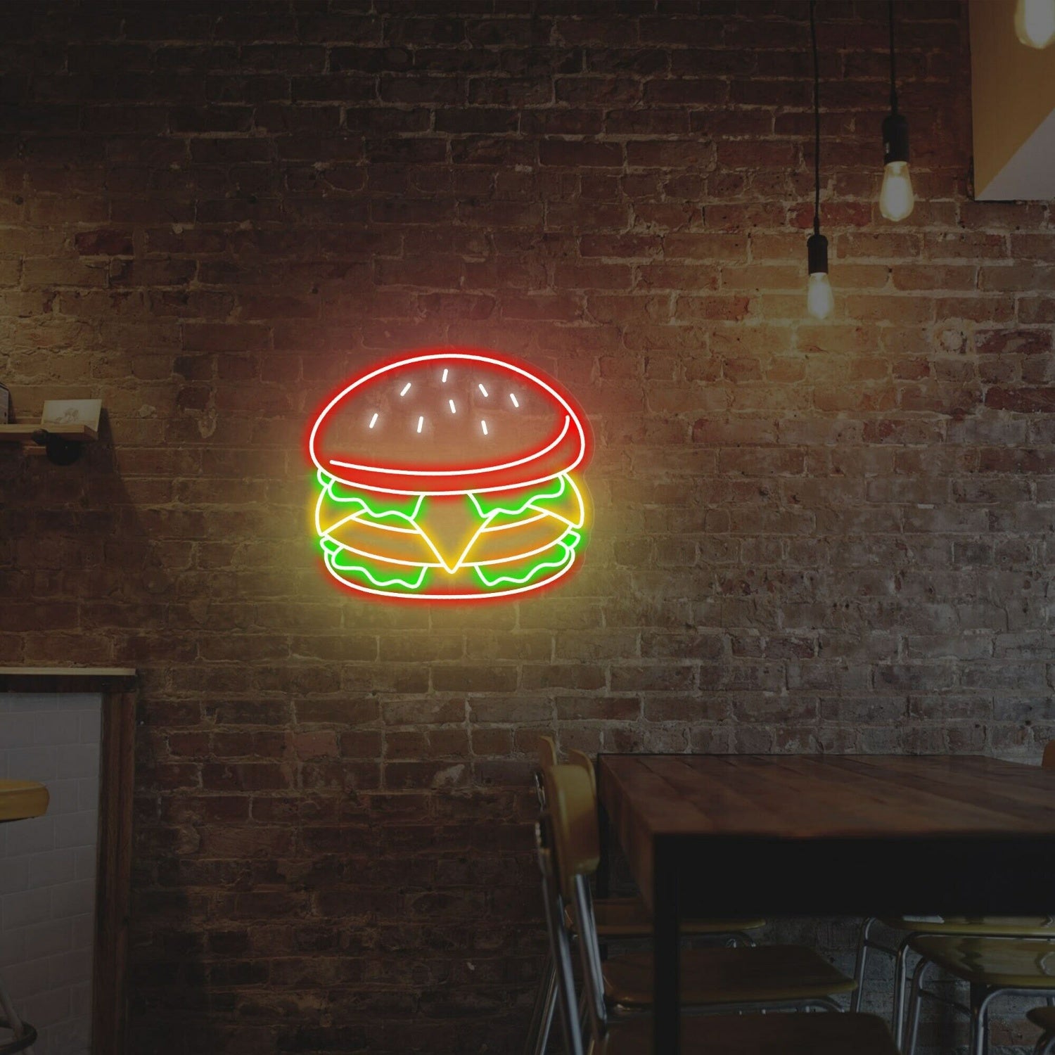 Light Up Your Bar Diner The Captivating Hamburger Led Neon Sign Wall Decor | Shineneon