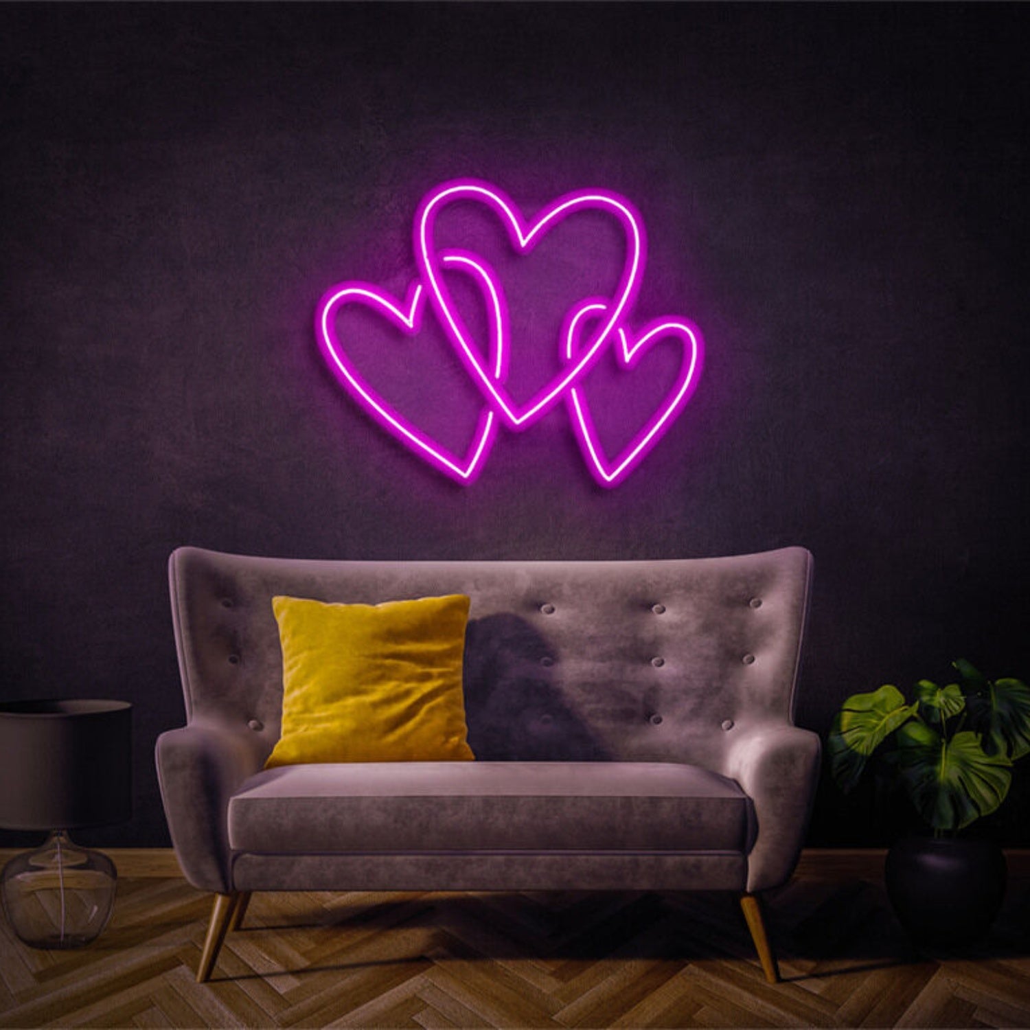Light Up Your Special Moments Three Love Heart Led Neon Sign | Shineneon