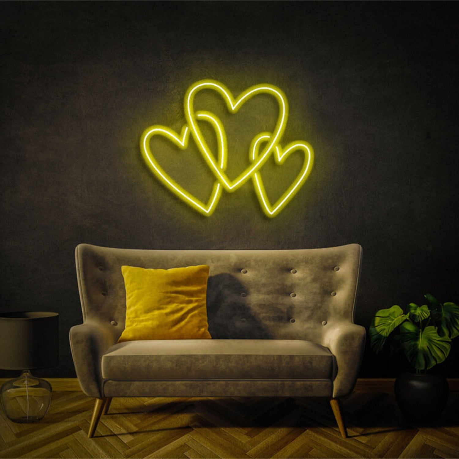 Light Up Your Special Moments Three Love Heart Led Neon Sign | Shineneon