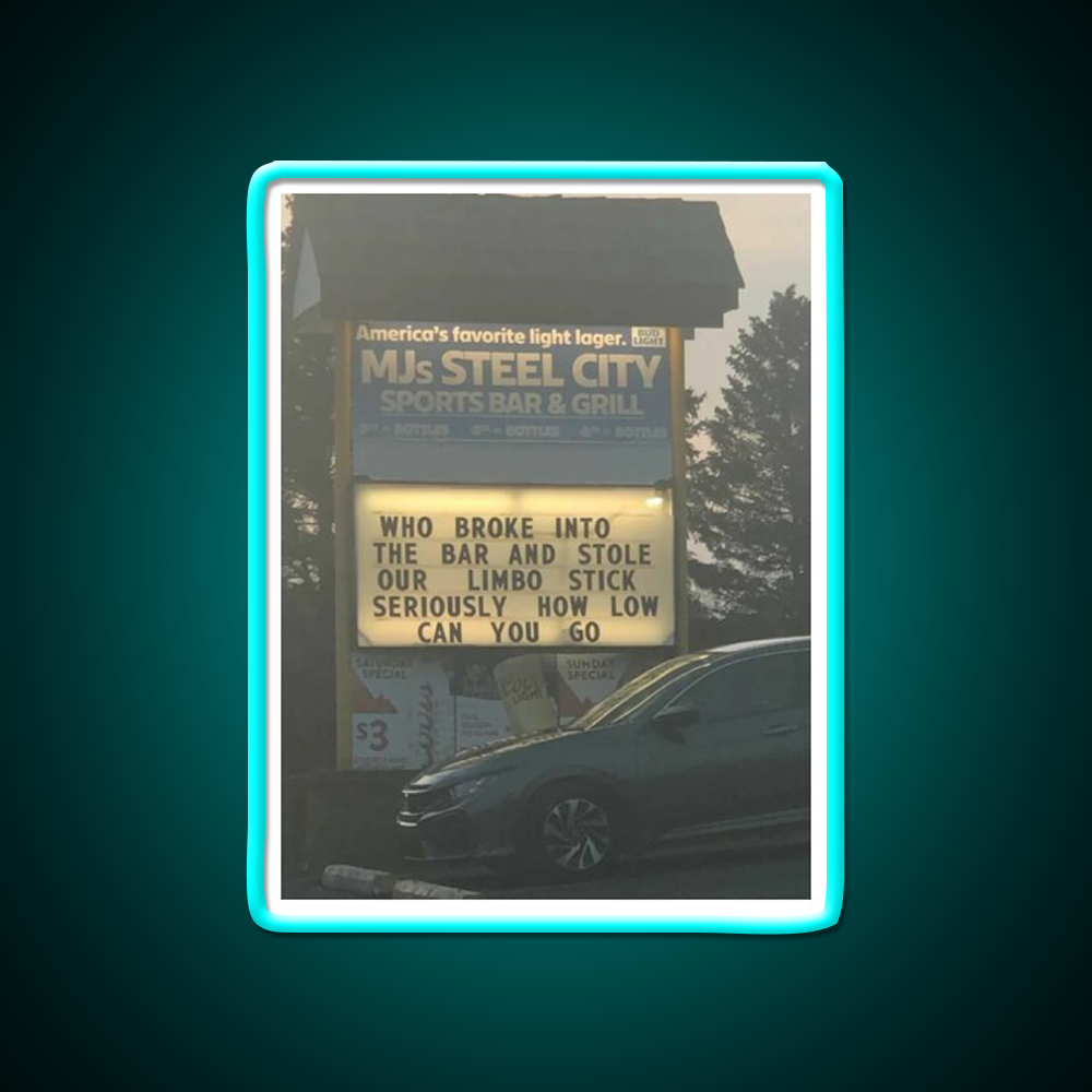 Limbo Stick Man Cave Bar Led Neon Sign Rgb Color