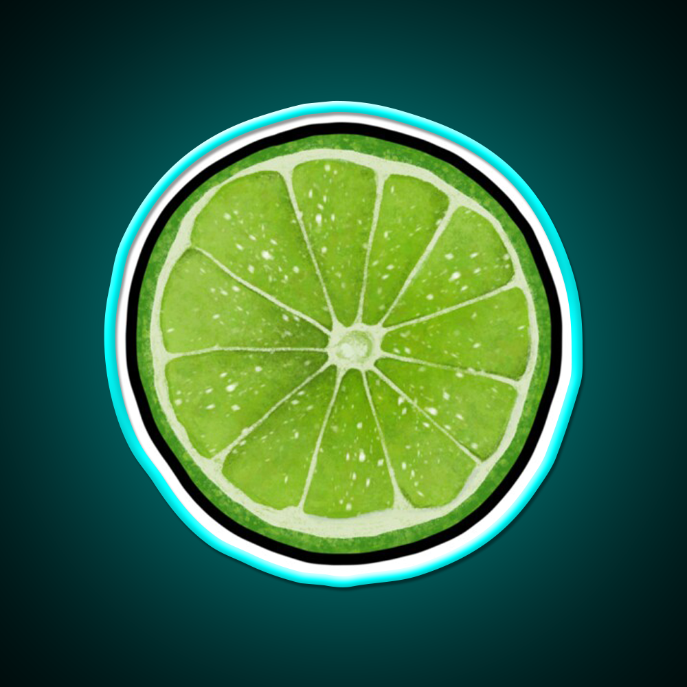 Lime Juice Bright Green Citrus Slices Cocktail Bar Decor Led Neon Sign Rgb Color - Size and dimension reference