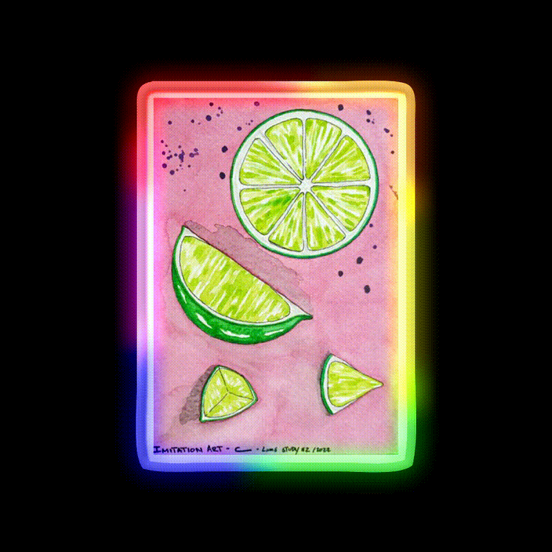 Lime Study 2 Snack Food Led Neon Sign Rgb Color