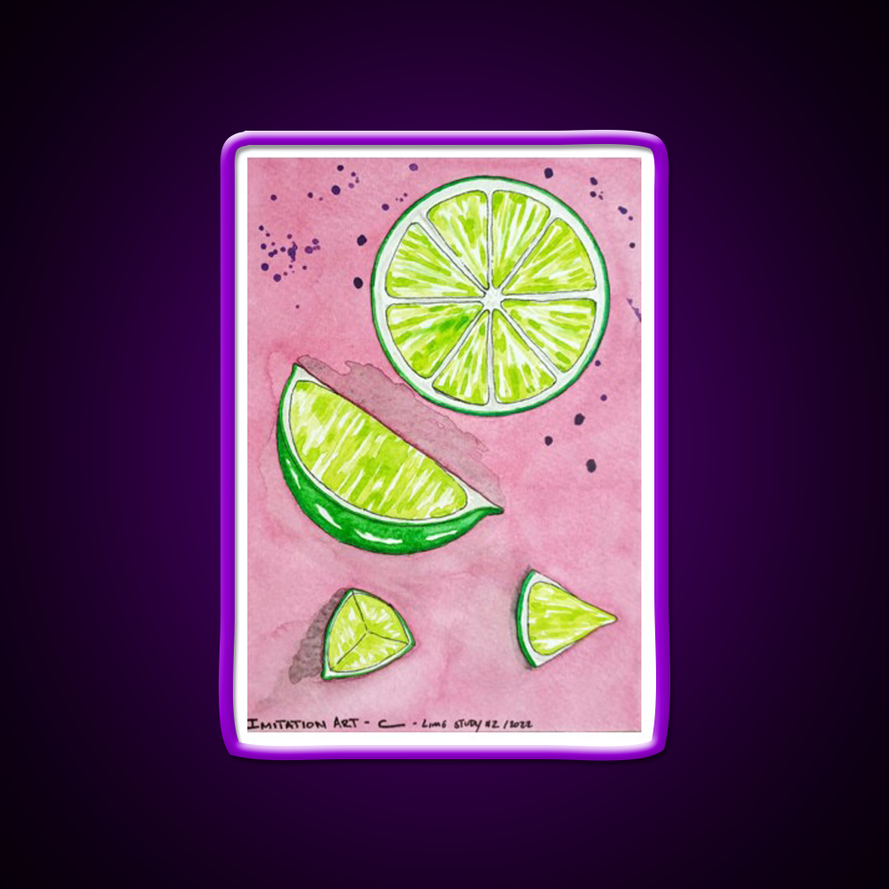 Lime Study 2 Snack Food Led Neon Sign Rgb Color