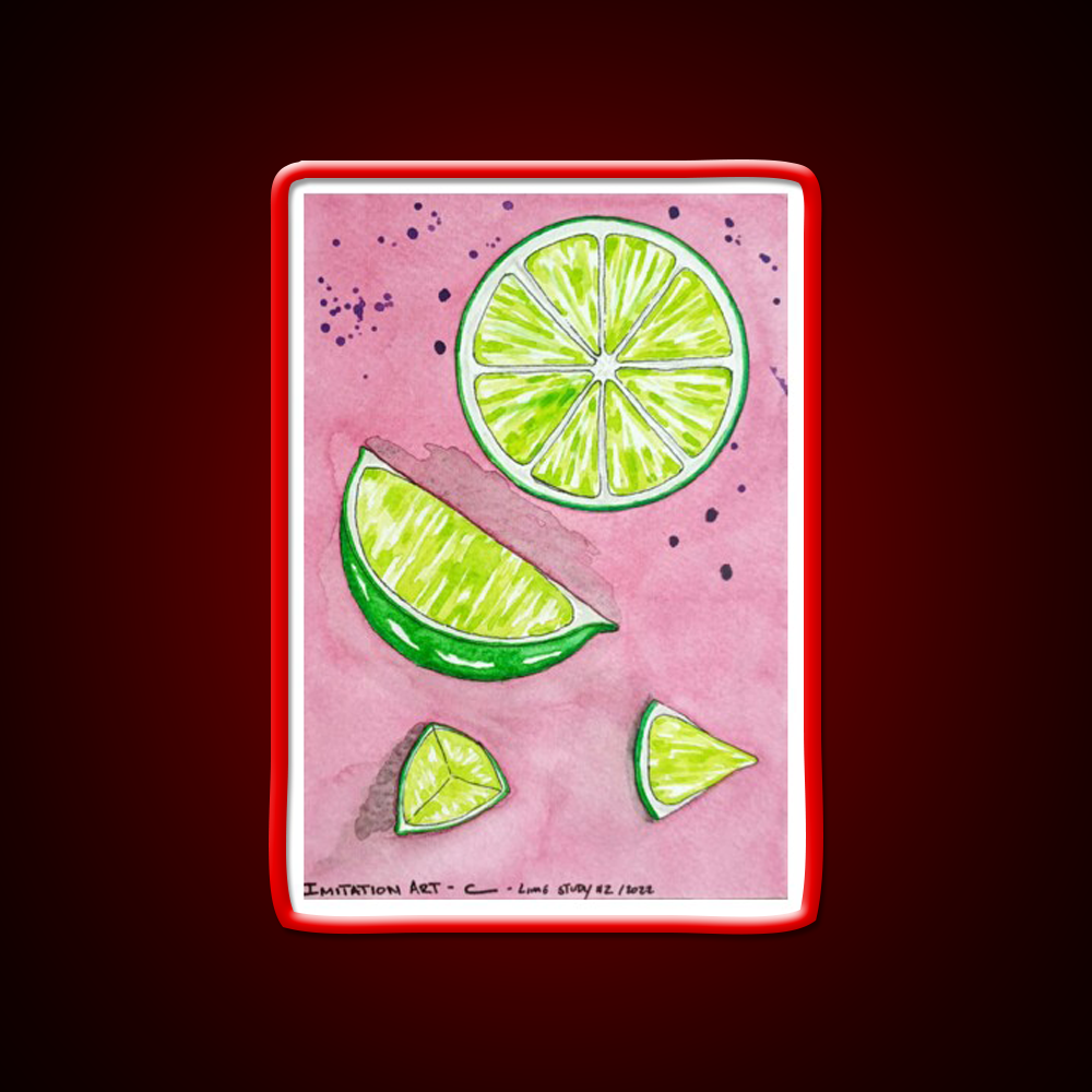 Lime Study 2 Snack Food Led Neon Sign Rgb Color