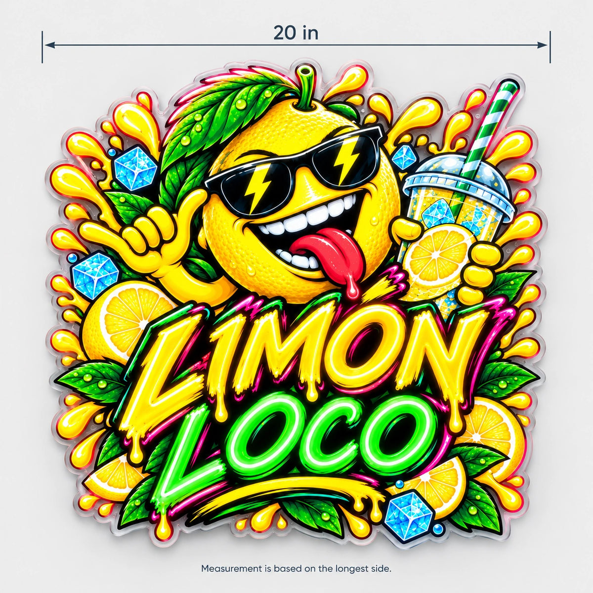 Limon Loco Custom LED Neon Sign | 16aadf3e682da642fba6562ff28bf9d5d10b881619d4ea5579a4ea55d22a6f7a | dimensions