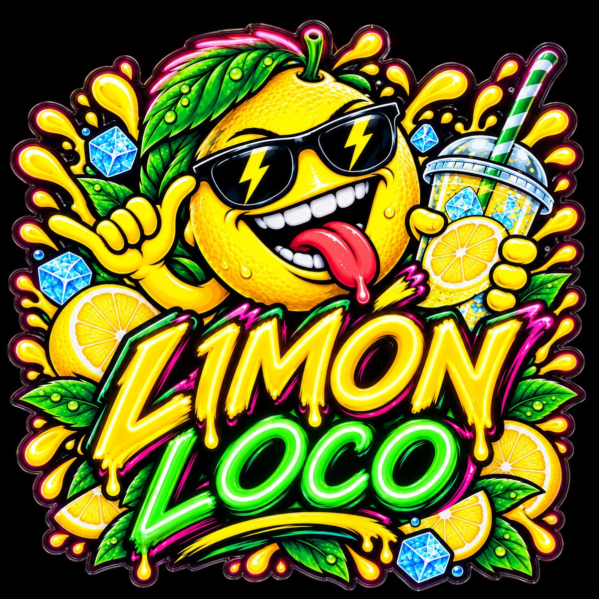 Limon Loco Custom LED Neon Sign | 8d19235d280fcbbcdcd6aced1254304a42cd5d27a558b197d794c66c722f04df | effect