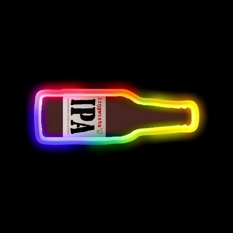 Linguists Ipa Beer Bar Decor Led Neon Sign Rgb Color - LED neon sign close-up detail