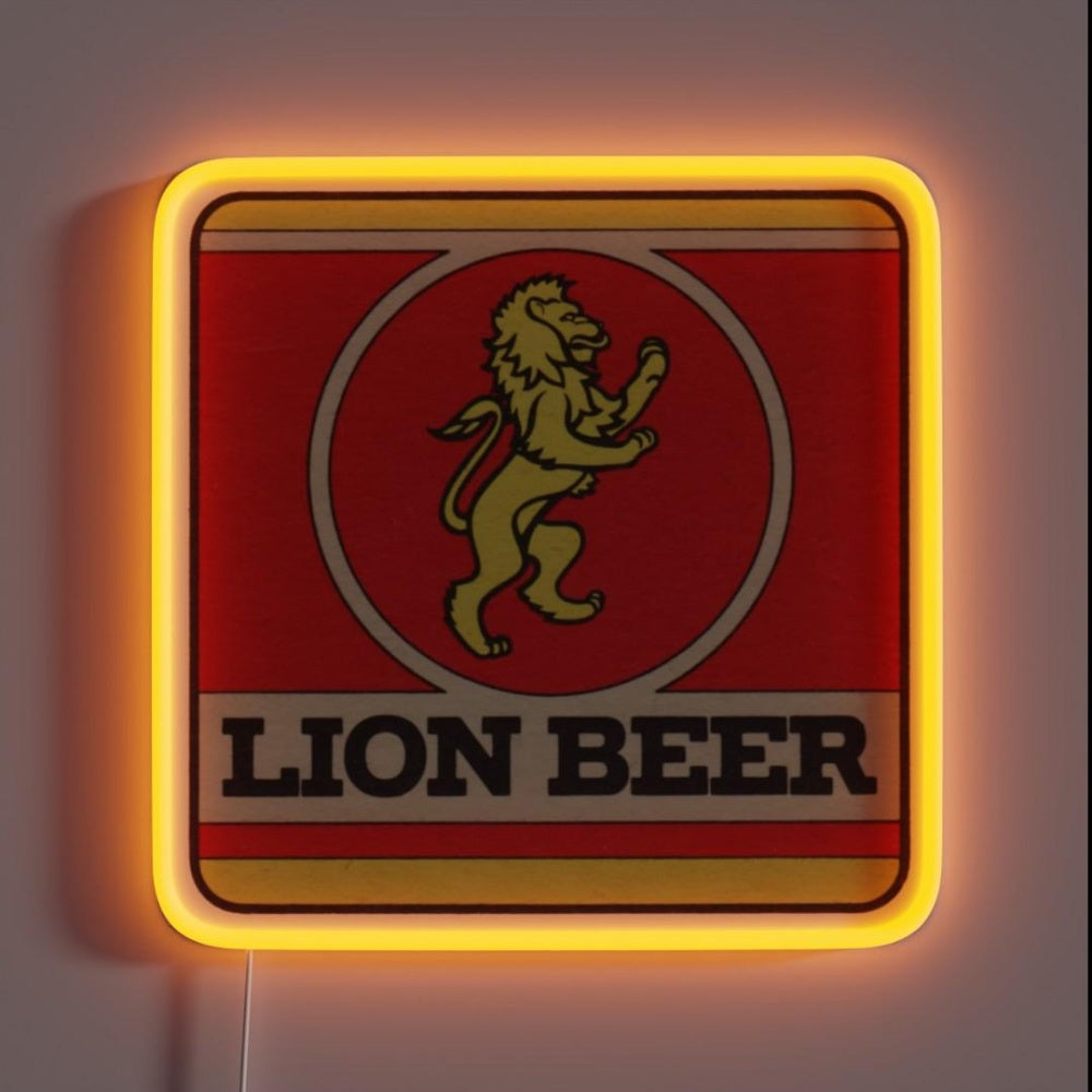 Lion Beer Coaster Rgb Led Neon Sign - Custom LED neon sign front view