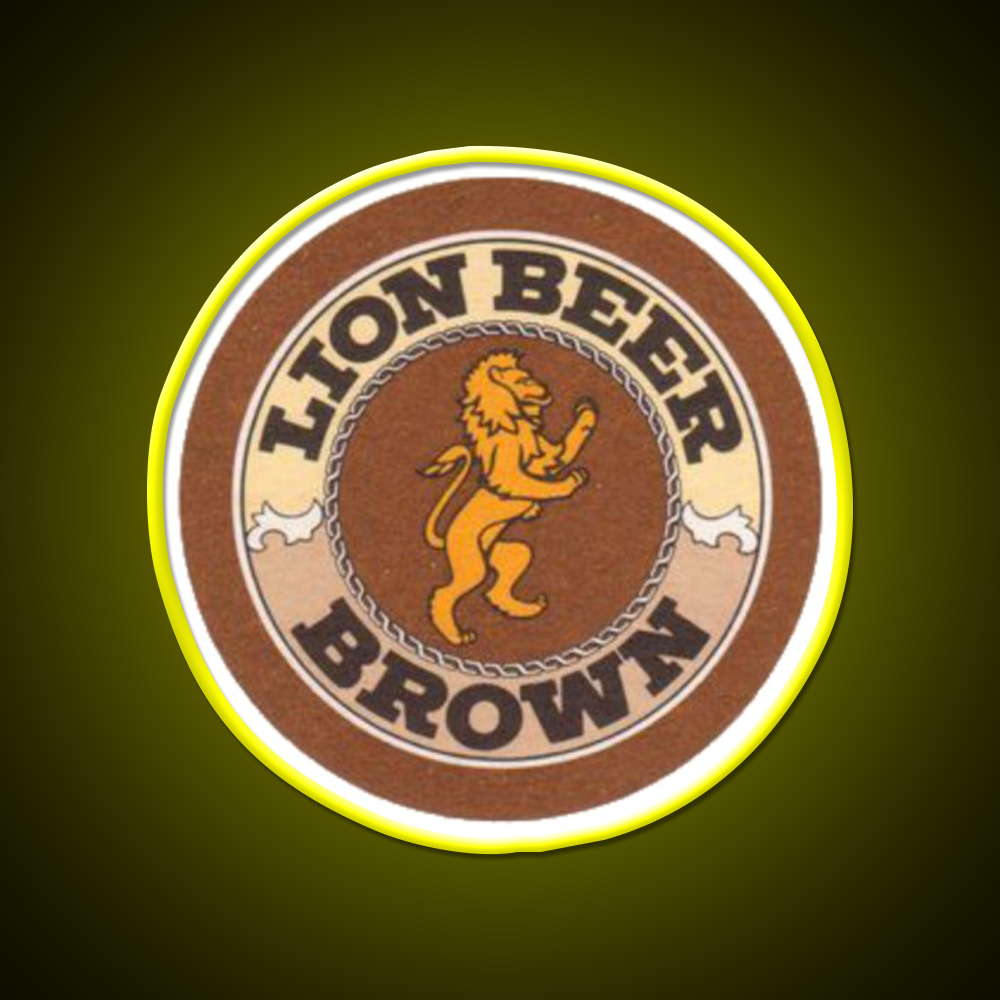 Lion Brown Beer Coaster Beer Bar Decor Led Neon Sign Rgb Color - LED neon sign view 7