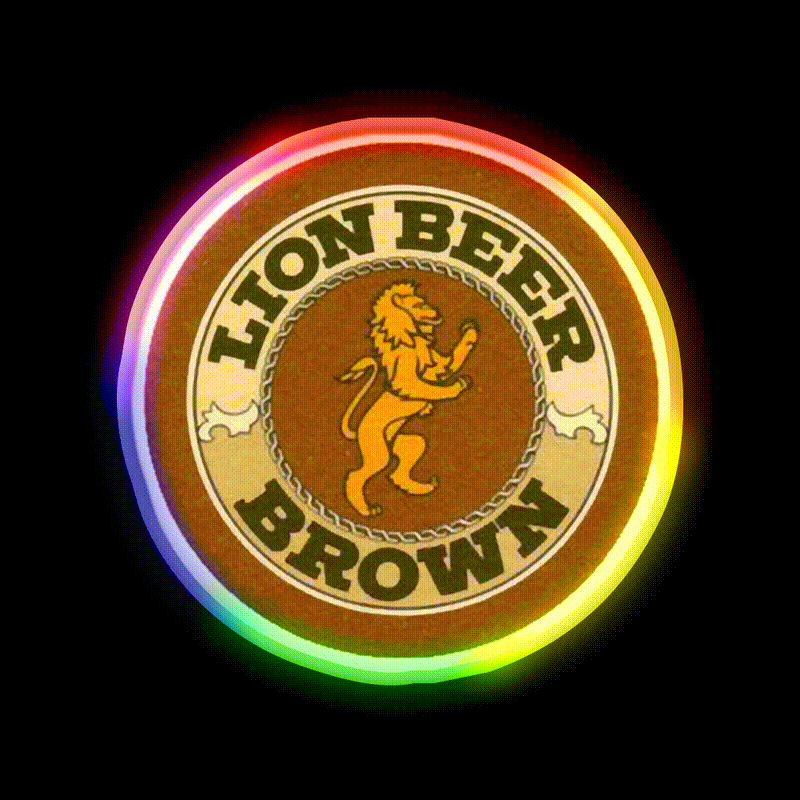 Lion Brown Beer Coaster Classic Png Beer Bar Decor Led Neon Sign Rgb Color - LED neon sign close-up detail