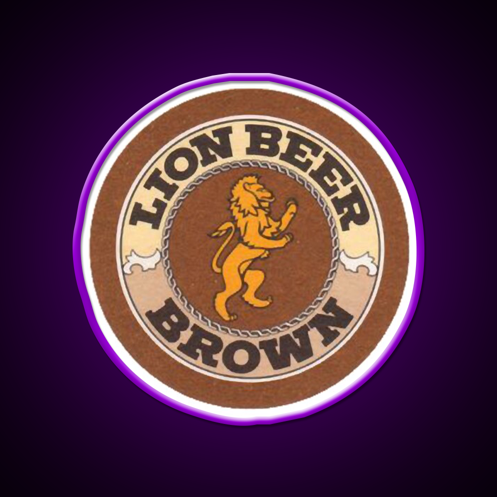 Lion Brown Beer Coaster Classic Png Beer Bar Decor Led Neon Sign Rgb Color - LED neon sign view 9