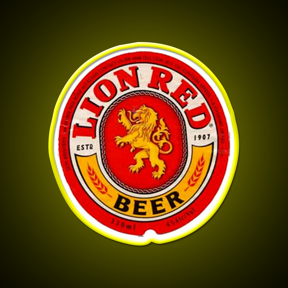 Lion Red Beer Drink Beer Bar Decor Led Neon Sign Rgb Color - LED neon sign view 7