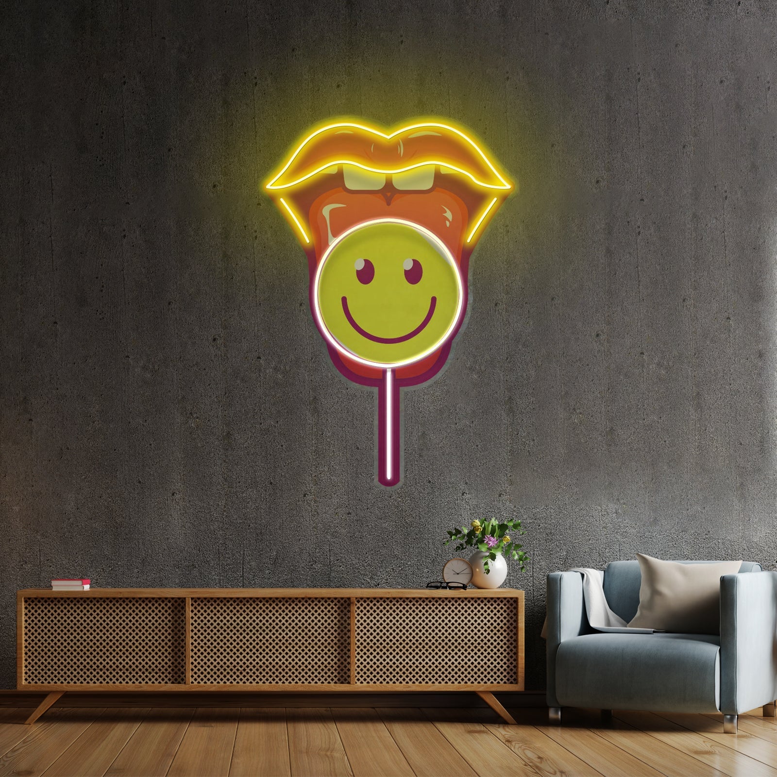 Lip Lolipop Led Neon Sign Light Custom Led Signs - Shineneon